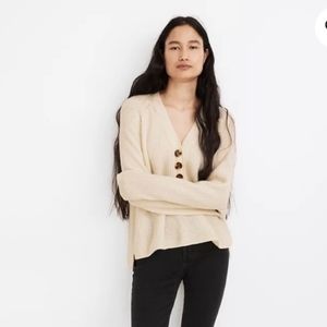 Madewell Merino Wool Ribbed Henley Sweater Size Medium